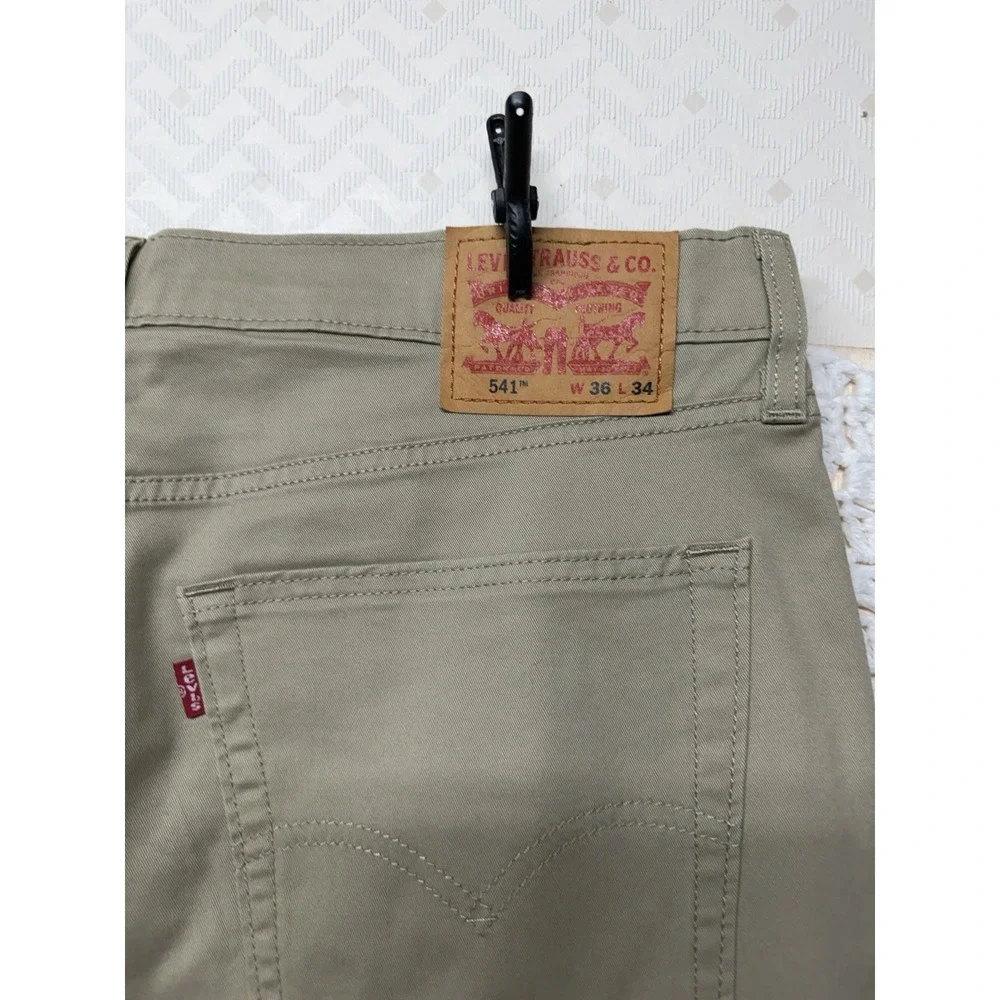 Levi's 514 Pants Jeans Mens 36x34 Fits 37x32 Tan Khaki Stretch Mid Rise Straight